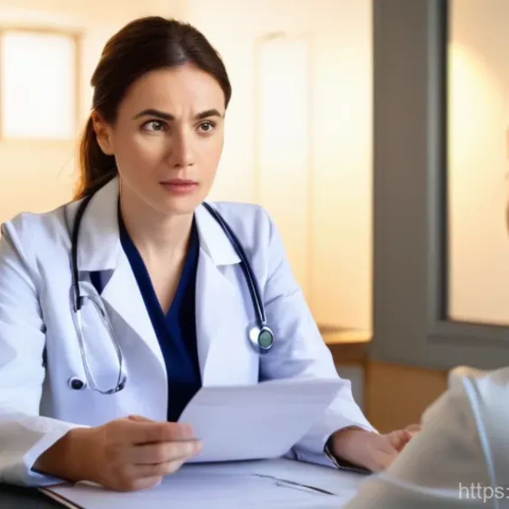 외과 실비 보험 청구 - **Prompt:** A young, concerned woman, fully clothed in smart casual attire, sits across a desk from ...