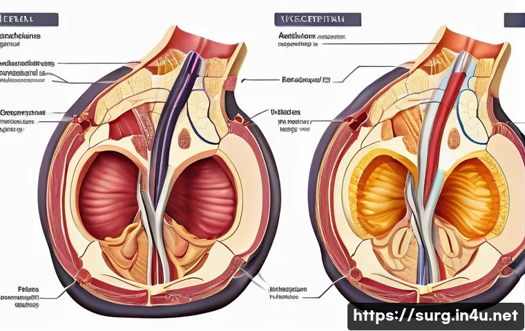 복부 지방 제거 수술 - A detailed medical illustration showing the difference between subcutaneous fat and visceral fat in ...